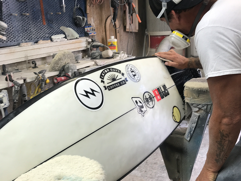 TJ's Surfboard Repair workshop
